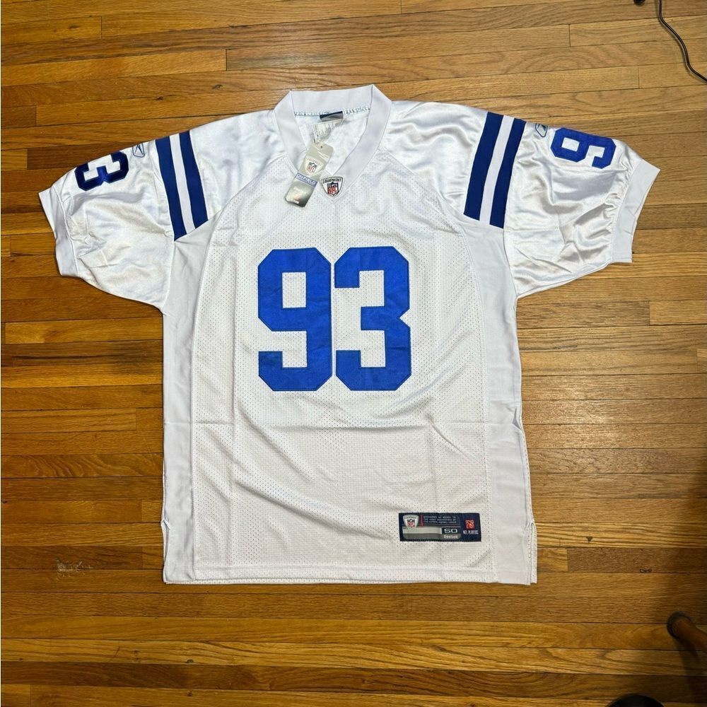 Dwight Freeney Reebok NFL Jersey Indianapolis Colts White sz Large Stitched